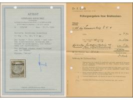 1940, Hindenburg 15 Pfg. mit kopfstehendem Aufdruck, postfrisch, tadellos, eine seltene Marke mit einer Auflage von lediglich