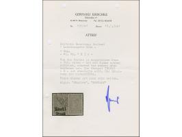 1941, 1 Kopek orange, waagerechtes Paar, dabei die rechte Marke ohne Aufdruck, farbfrisch und gut gezähnt, sauber gestempelt,