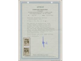 1941, 3 Kopeken dunkelgrünlichblau, senkrechtes Kehrdruckpaar, die obere Marke mit kopfstehendem, die untere Marke mit normal