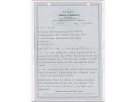 1941, 5 Kopeken bräunlichrot, linkes Seitenrandstück mit gezähntem Leerfeld in Markengröße, sauber gestempelt, tadellos, in d