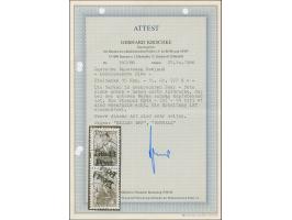 1941, 15 Kopeken dunkelgraugrün, senkrechtes Kehrdruckpaar, die obere Marke mit normalstehendem, die untere Marke mit schräg 