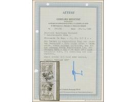 1941, 20 Kopeken schwarzgelbgrün, senkrechtes Kehrdruckpaar mit rechtem Seitenrand, die obere Marke mit schrägem, normalstehe