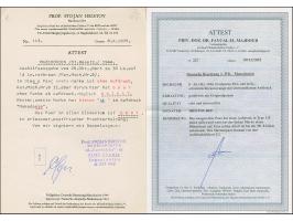 30 L. auf 14 St. mit Aufdruck in Type I im waagerechten Paar, dabei linke Marke mit Aufdruck-Abart “Blinddruck” (Feld 2), pos