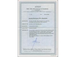 3 L. auf 15 St. mit Aufdruck in Type I und II im Viererblock mit zwei waagerechten Typenpaaren, dabei die beiden unteren Mark