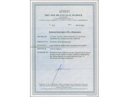 3 L. auf 15 St. mit kopfstehendem Aufdruck in Type II auf der Gummi-Seite, postfrisch mit wenigen verkürzten Zähnen unten, an