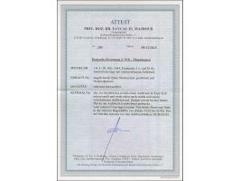 1 L. auf 10 St. mit kopfstehendem, nach rechts unten verschobenem Aufdruck in Type II im waagerechten Dreierstreifen mit zwei