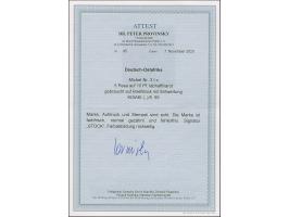 “(KIS)AKI …5.95” klarer Teilabschlag auf Ausgabe 1893/96 5 P. auf 10 Pfg. lebhaftlilarot auf Briefstück, in tadelloser Erhalt