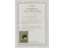 1941, Wappenschild 20 Kopeken, gezähnt, Type II, farbfrisch und gut gezähnt, mit Abart “blauer Balken durch Wertangabe”, post