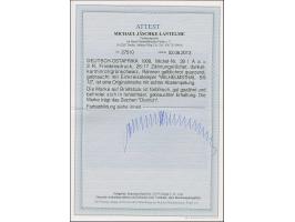 1908, Friedensdruck 3 R. dunkelkarminrot/grünschwarz (Rahmen gelblichrot quarzend) mit Stempel “WILHELMSTHAL DOA 5.9.12” auf 