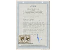 1941, Wappenschild 30 Kopeken, gezähnt, Type II, waagerechtes Seitenrandpaar, die rechte Marke mit fehlendem Blaudruck, postf