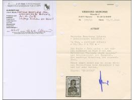 1941, 10 Kopeken dunkelpreußischblau, schwarzer Aufdruck, mit Aufdruckfehler “Laisavs statt Laisvas”, farbfrisch, sauber unge