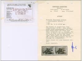 Rote Armee 1 Rubel schwarz/dunkelrot, waagerechtes Paar mit kopfstehenden Aufdrucken, die linke Marke in Type I, die rechte i