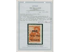 1941, 5 Kopeken dunkelbräunlichrot, braunroter Aufdruck, farbfrisch und gut gezähnt, mit Aufdruckfehler kopfstehender Aufdruc