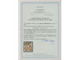 25 Pfg. gelblichbraun mit klarem EKr. “(MAN)NHEIM 1 *g 29.3.88”, die farbfrische Marke hat einen unauffälligen, bildseitig ni