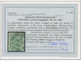 3 Pfg. zartsmaragdgrün, farbfrisch und typisch gezähnt mit klarem EKr. “FRANKFURT A/MAIN 1 *c 21.11.82” und in einwandfreier 