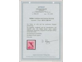 1941, 2 Dinar lilakarmin, rechtes Seitenrandstück mit doppeltem Aufdruck, postfrisch, tadellos, im Rand sign. Petric sowie Fo