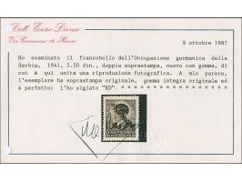 1941, 5,50 Dinar dunkelviolettbraun, mit doppeltem Aufdruck, postfrisch, tadellos, sign. E. Diena mit Fotoattest (1987)