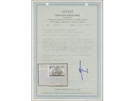 1942, Aufdrucktype III Hakenkreuz 4mm: 10 Rubel auf 1 Rubel schwärzlichblau, farbfrisch und üblich gezähnt, sauber mit L1 “Al