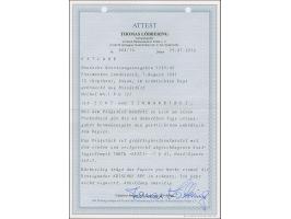 1941, Landespost 15 Kopeken rötlichbraun, ungezähnter Probedruck auf Kreidepapier, senkrechtes Paar, sauber gestempelt “TARTU