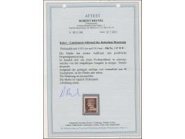 1944, Freimarke 0,50 Lire auf 10 Centisimi schwärzlichbraun, mit schwarzem Probeaufdruck, postfrisch, tadellos, sehr selten, 