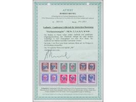 PARTISANENAUSGABE: 10, 15, 30, 50 und 75 Centisimi und 1 Lire, je in waagerechten Paaren mit zueinander verschieden hohen Auf