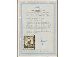 1945, Ansichten aus Slowenien Kapitelkirche in Rudolfswert 50 Centesimi dunkelviolett, mit Plattenfehler “Schattenbild des Ki