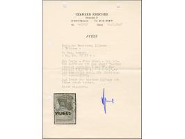 1941, Nordpol 80 Kopeken karmin, mit Aufdruckfehler “weiter Abstand zwischen I und U in Vilnius, sauber und zentrisch gestemp