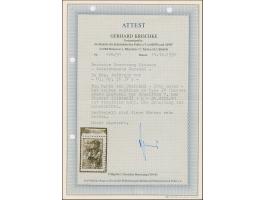 1941, 30 Kopeken violettultramarin, mit braunrotem Aufdruck mit Aufdruckfehler “Lieuva statt Lietuva”, Oberrandstück, sauber 