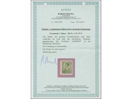 1941, 1 Dinar dunkelsmaragdgrün, mit grünem Netzunterdruck und der Aufdruck “SERBIEN” nur im Blinddruck, postfrisch, tadellos