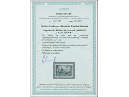 1941, Flugpost 40 &nbsp;Dinar schwarzbläulichgrün, gez. L11, postfrisch, tadellos, selten, unsigniert mit Fotoattest Brunel (