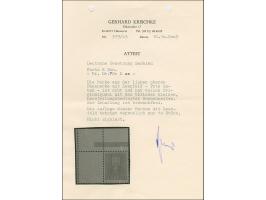 1942, Serbischer Doppeladler 6 Dinar dunkelrötlichoranyge, aus der linken oberen Bogenecke mit vollständig gezähnten Leerfeld