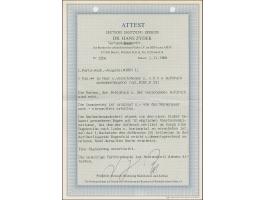 1941, 1 Dinar schwärzlichrötlichkarmin, waagerechtes Paar mit mit stark verschobenem Aufdruck, dadurch die rechte Marke ohne 