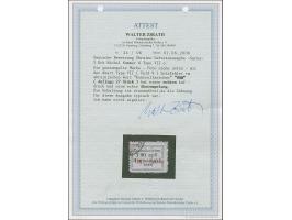 1941, Kontrollzeichen mit Aufdruck 3 Krb. auf mattgrau, Type VII, Feld 9, sauber gestempelt, tadellos. Eine seltene Marke mit