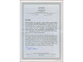 1874, 1 M. gezähnt, 4 Paare und 5 Einzelstücke, zusammen mit 2 Einzelwerten 3 Kr. rosa, mit EKr. "WEISSENBURG 22/12" auf unte