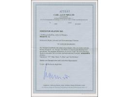 1 Sch. dunkelblau in tiefer Nuance, allseits gleichmäßig breitrandig, sauber entwertet durch Roststempel "19" KIELER BAHNHOF.