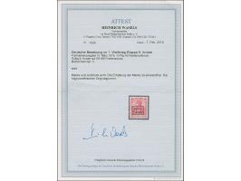 1918, Gültig 9. Armee, Germania 10 Pfennig rotkarmin Friedensdruck, postfrisch, tadellos, eine sehr seltene Marke, Fotoattest