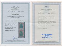 Germania 40 Pfennig lilarot/schwarz, senkrechtes Paar, dabei die untere Marke ohne Aufdruck, postfrisch, tadellos, eine sehr 