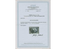 3 Mark schwarzgrauviolett, farbfrisch und gut gezähnt, sauber und zeitgerecht gestempelt “DANZIG * 1 v ..20. 2-3N.”, tadellos