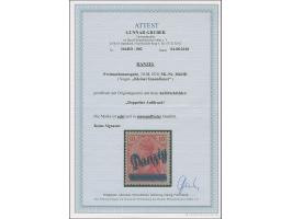 1920, Kleiner Innendienst 10 Pfennig rotkarmin, mit doppeltem Aufdruck, postfrisch, tadellos, unsigniert mit Fotoattest Grube