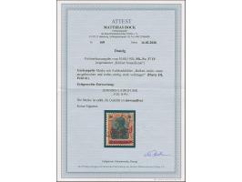 1920, Kleiner Innendienst 30 Pfennig, mit Aufdruckfehler “Balken recht unten ausgebrochen und rechts mittig stark verlängert”