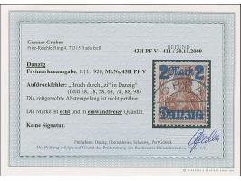 1920, Germania mit Netzunterdruck in lebhaftlilagrau, Spitzen nach unten: 2 Mark auf 35 Pfennig, mit Aufdruckfehler “Bruch du