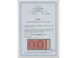 1921, Kogge 40 Pfennig, waagerechtes Seitenrandpaar,mit geklebter Papierbahn bei der rechten Marke und dem Seitenrand, postfr