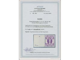 1922, Kleines Staatswappen 75 Pfg. mit Rosettenunterdruck, linkes Seitenrandstück, ungebraucht, tadellos. Der Rosettenunterdr