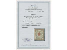 1922, Großes Staatswappen 50 Mark rot/gold mit stehendem Wasserzeichen, farbfrisch und gut durchstochen, sauber und klar, zei