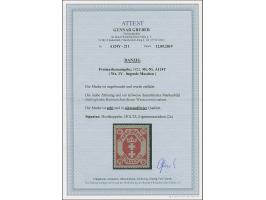 1922, Wappenausgabe mit Wasserzeichen 'kleine Maschen': 6 Mark rotkarmin, farbfrisch, gut zentriert sowie gezähnt, sauber ung