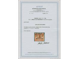 1923, Aufdruckprovisorien 1 Mio. auf 10000 Mark orange, farbfrisch und gut gezähnt, sauber zeitgerecht gestempelt, tadellos, 