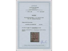 1923, Staatswappen 500 Mark, stehendes Wasserzeichen, farbfrisch und gut gezähnt, sauber zeitgerecht gestempelt, tadellos, u.