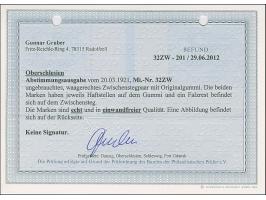 1921, Plebiscite 20 Pfennig kobaltblau, waagerechtes Zwischenstegpaar mit Unterrand, sauber ungebraucht, tadellos, sehr selte