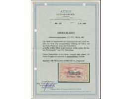 1921, Plebiscite 1 Mark, mit Plattenfehler “großer weißer Fleck in der Gravur rechts neben der linken Wertangabe”, postfrisch