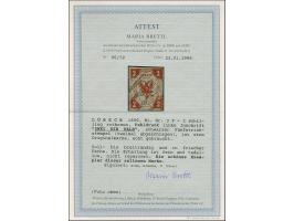 1859, 2 Sch. rötlichbraun, der Fehldruck mit Inschrift “ZWEI EIN HALB”, farbfrisch und allseits voll- bis breitrandig geschni